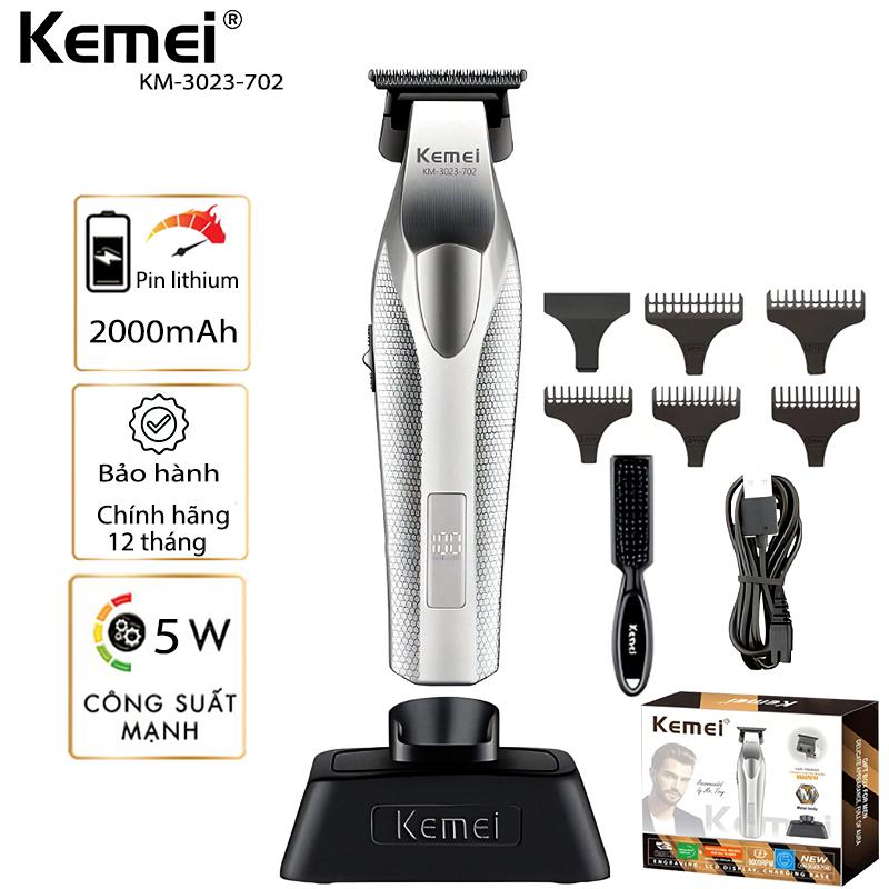  Tông Đơ chấn viền Kemei KM-3023-702,Động cơ không chổi than 9000rpm Pin 2000mAh 