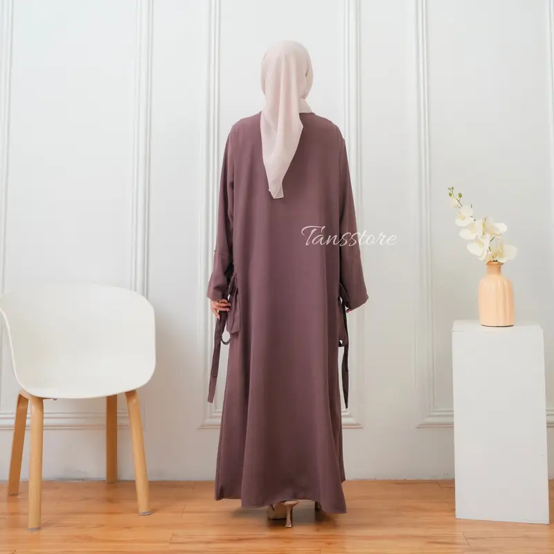 Tans Store - Gamis Cargo Gamis  Panjang Crinkle Wanita Terbaru Gamis Elegant dan Nyaman Dress Muslim Santai Simple 3
