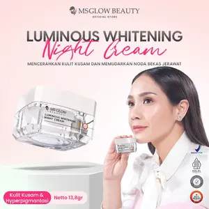 MS GLOW - LUMINOUS WHITENING NIGHT CREAM - 13,8 GR Facial Wajah Kusam