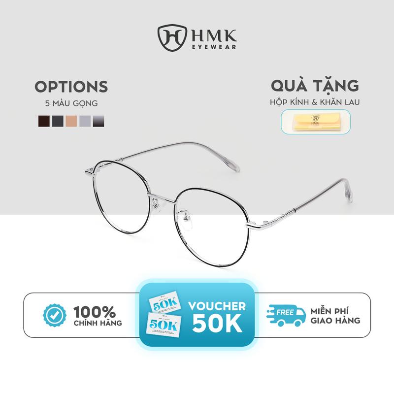  Gọng Kính Cận HMK Eyewear Chất Liệu Kim Loại Nam Nữ Chính Hãng Dáng Oval Dễ Mang Thời Trang Sang Trọng - ECKL0121 