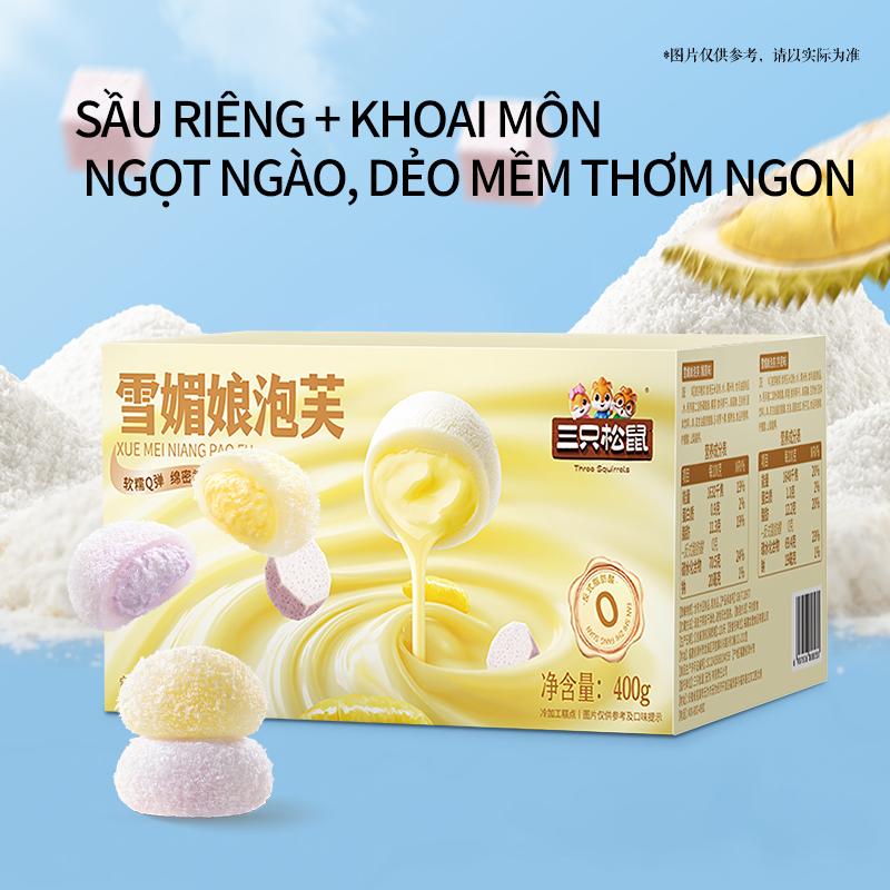 Three Squirrels 800g Bánh mochi 4 hương vị món vặt ăn phòng thơm ngon