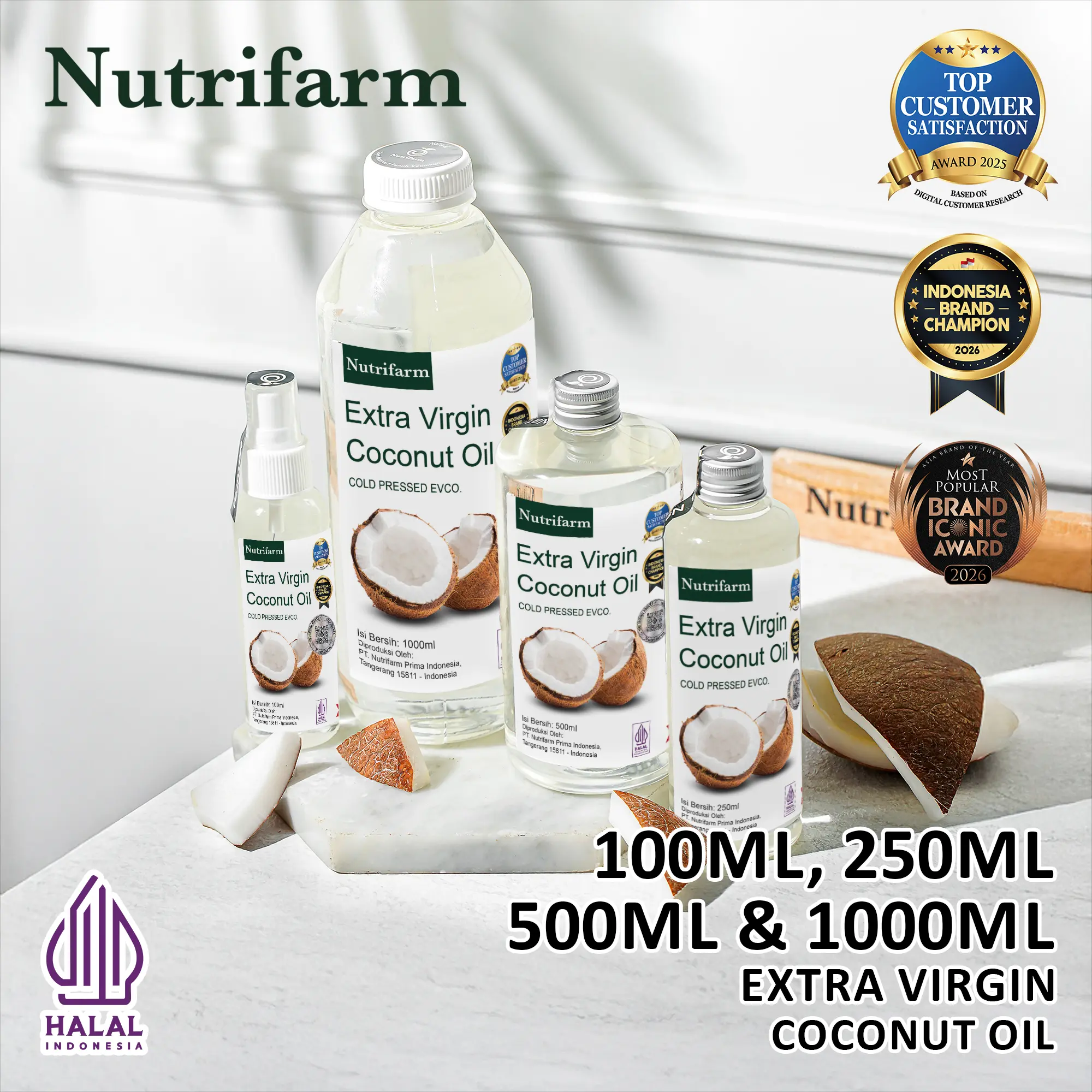 EXTRA VIRGIN COCONUT OIL VCO 100ML 250ML 500ML 1000ML