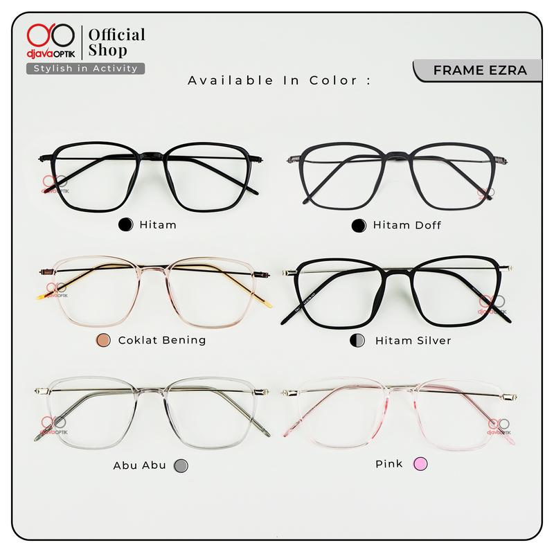 [ DJAVA OPTIK ] Kacamata Ezra Normal s/d -4,00 Photocromic Eyewear Glasses Frame Lensa Antiradiasi 5