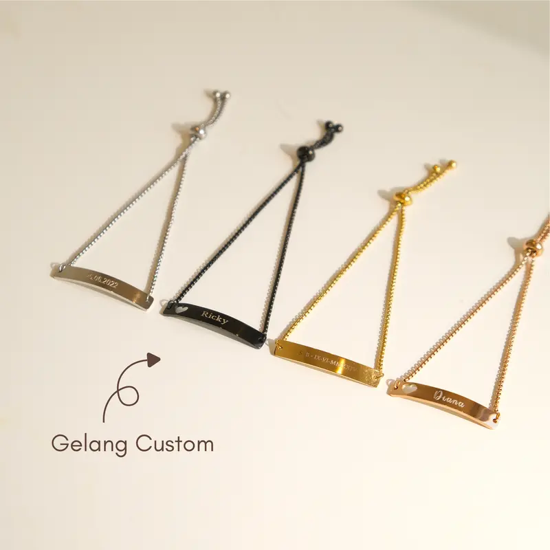 Sweetbling • Gelang Custom Nama • Naila Drawstring Bracelet • Anti Karat 0