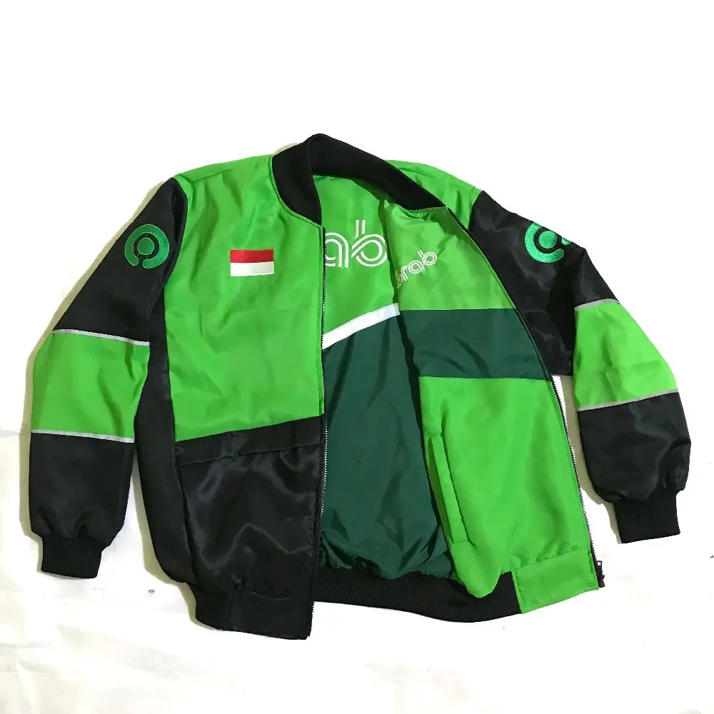 jaket driver bulak balik bb gojeg grab terbaru dan termurah Bomber Casual poliester sporty minimalis krem/khaky Logo Bordir murah