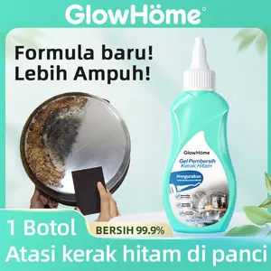 Glowhome Pembersih kerak hitam bagian bawah panci, efektif menghilangkan minyak dan noda gosong di dapur.