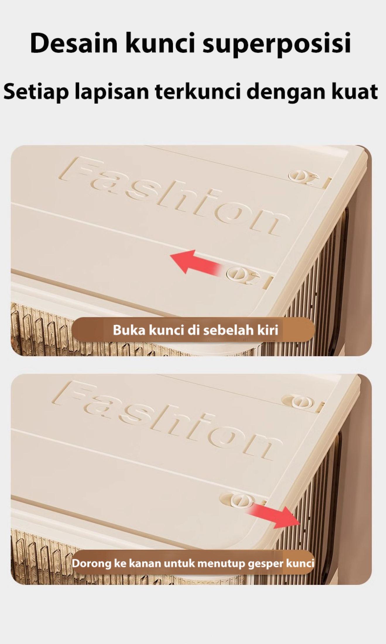 [COD 24h shipping] Tidy Tribe Lemari Penyimpanan Lipat Plastik -Lipat Besar/Lemari Penyimpanan Mewah Estetika/Rumah Lemari Penyimpanan Serbaguna Lemari/Multi -Lemari Penyimpanan Plastik Lapis dengan Roda dapat dipindahkan dan nyaman