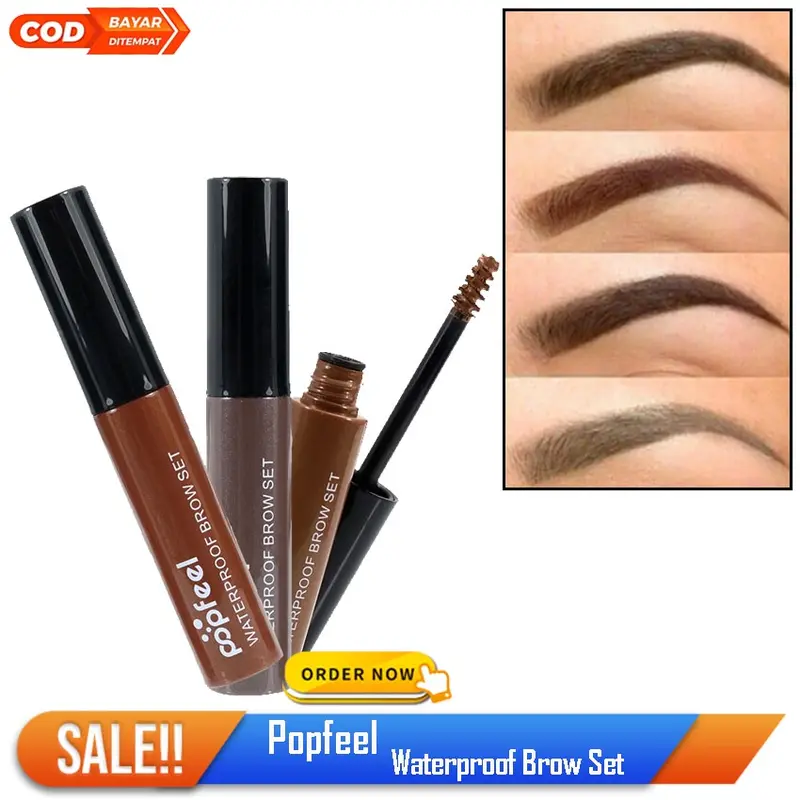 Paling Murah!! - New Import Korea Popfeel Eyebrow Gel Maskara Pensil Alis Tahan Lama Anti Air Original 4 Varian Warna 0