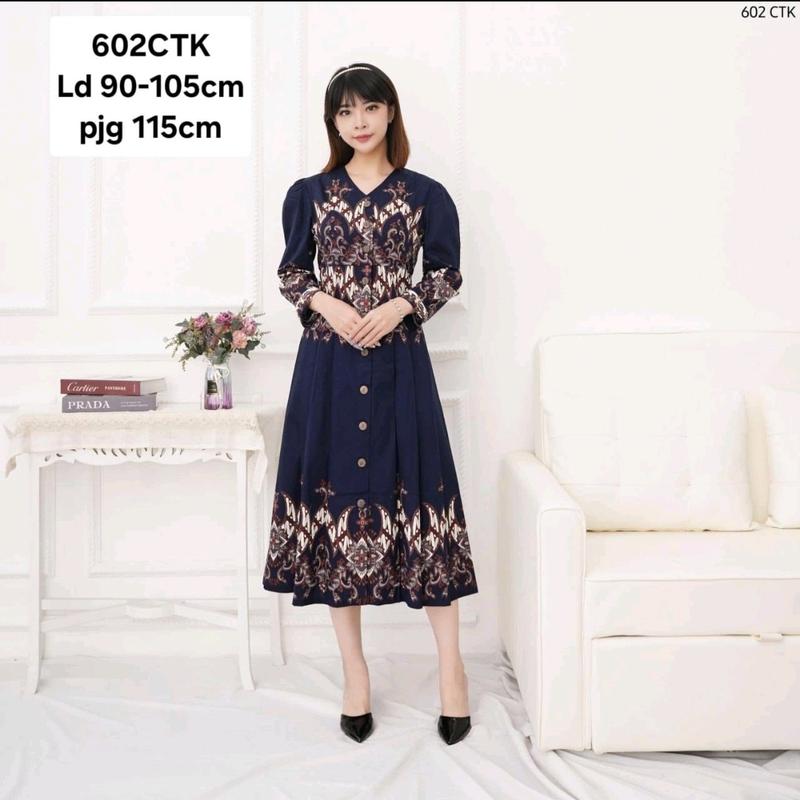 Dress batik mewah virall 8845 Manis Casual 7