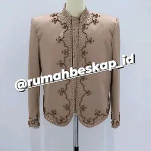beskap pengantin jawa model solo bahan bridal Pesta Syari Panjang Dress Wanita Gaun
