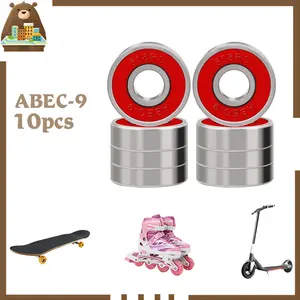 10pcs Skateboard Bearing Abec 9 Professional Bearing 608rs Untuk Inline Skate Skateboard Sepatu Roda