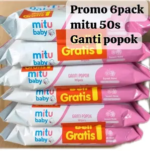 PROMO 6pack Mitu tissu basah ganti popok//kemasan 50s Wipes tisu