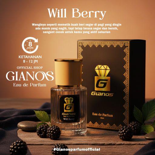 PARFUM GEANOS WILL BERRY 30 ML Aroma Wangi Buah Beri Tahan 8-12 Jam Cocok Untuk Cewek dan Cowok
