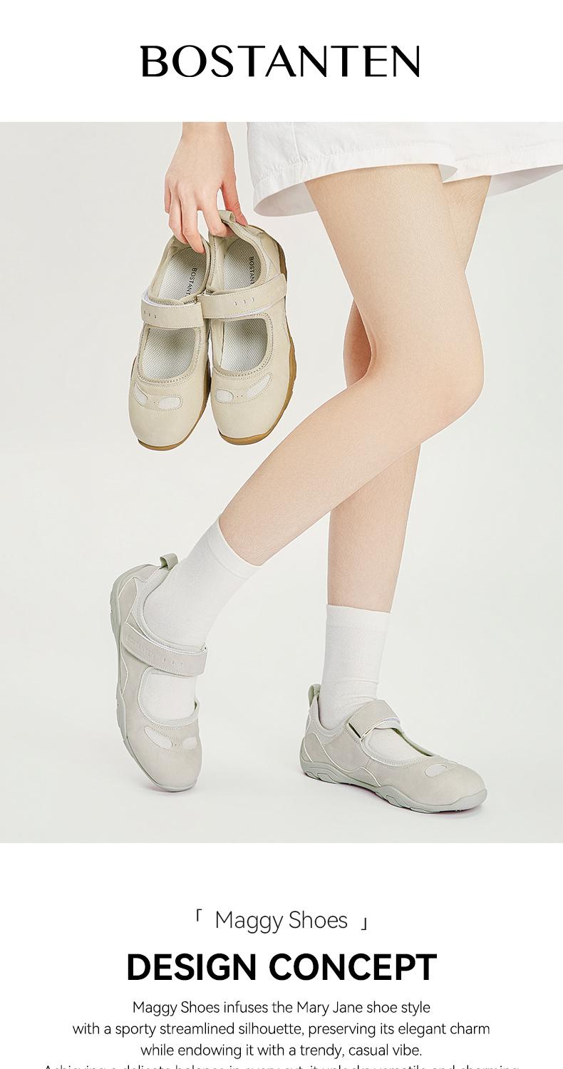 [Maggy Shoes] BOSTANTEN Sneakers Wanita ‌Sepatu Mary Jane Tertutup Kasual Ringan Serbaguna Nyaman Bersol Lembut Bernapas