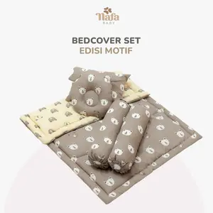 NAFA BABY - Bedcover Set Bayi Bantal dan Guling | Selimut Alas Tidur Bayi Katun Free Tas Penyimpanan