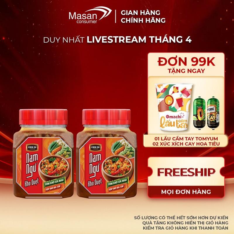 Combo 2 Kho Quẹt Nam Ngư Tôm Khô Cà Mau Tóp Mỡ Ba Chỉ 200gr x2