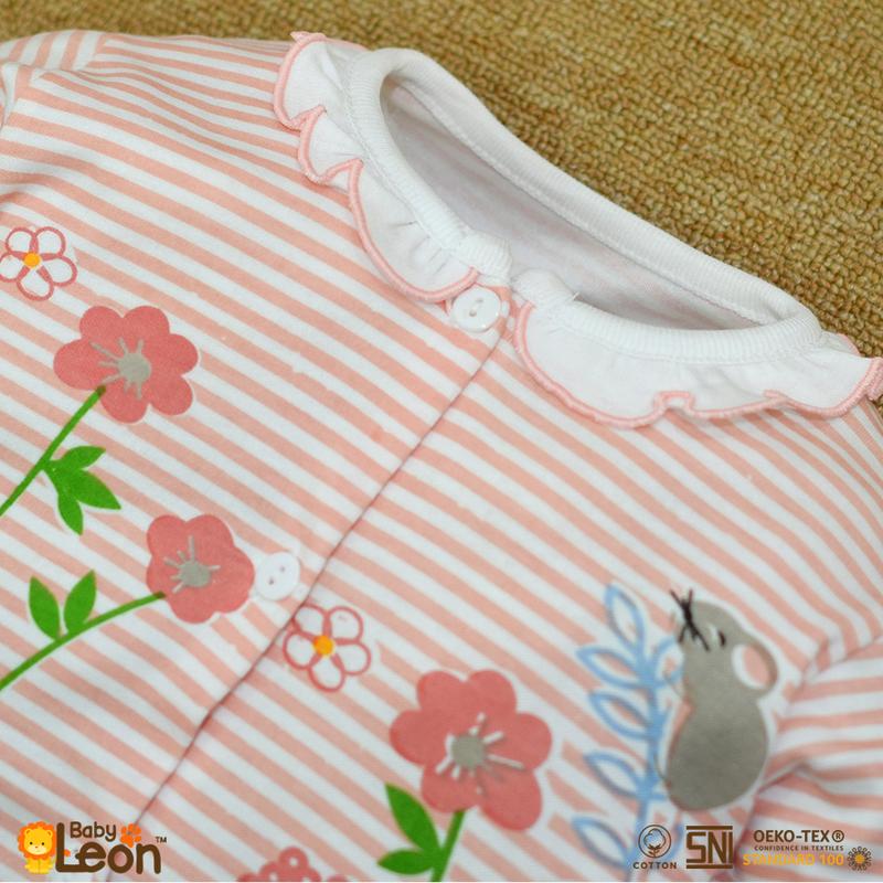BABYLEON Jumpsuit Bayi 0-1Th Jumpsuit Renda Kaki Tertutup Lengan Panjang Jumper Bayi Perempuan Newborn BC-806 Baju Cewek Baby Sleepsuit Baju Tidur Bayi Jumpsuit Panjang Kaki Tutup Pakaian Bayi 7