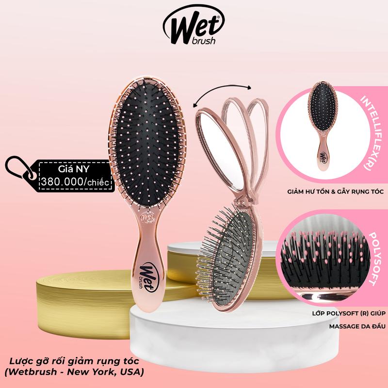   CHÍNH HÃNG  Lược chải gỡ rối tóc WET BRUSH dòng truyền thống - màu vàng hồng 