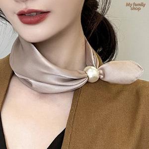 Khăn quàng cổ ngọc trai nam châm, Phong cách mỏng nhẹ, Khăn lụa, Sản phẩm mới, Dây chuyền đơn giản dễ phối đồ dành cho phụ nữ, Phụ kiện thời trang nhẹ nhàng