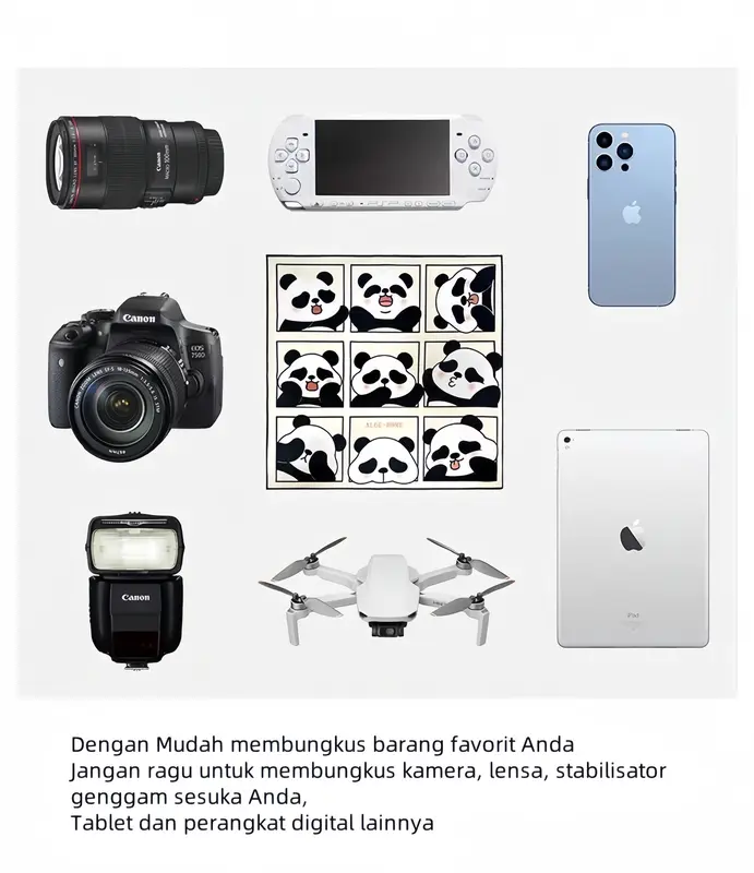 Pouch Kain Perekat Pelindung Ajaib Murah LUXEBLINK - Multifungsi untuk menyimpan barang Elektronik, penyimpan tablet/ipad, pouch kosmetik, penyimpan dan pelindung Kamera SLR, pouch tempat makan,pouch kain dengan design lucu 6
