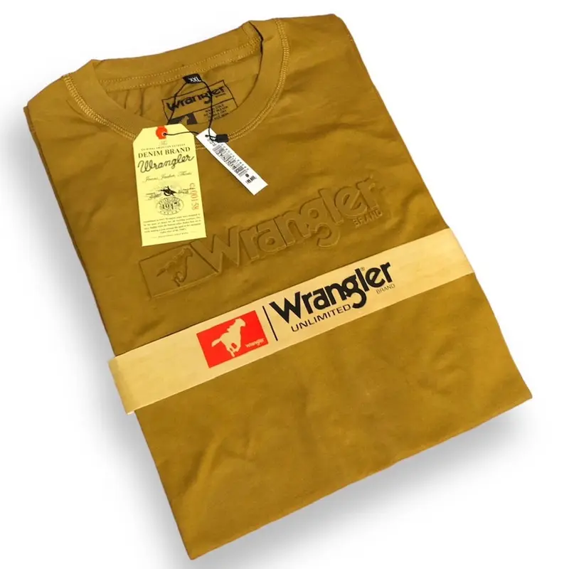 T shirt baju kaos embos timbul Wragler pria wanita premium distro  size M-L-XL-XXL-XXXL bahan Catton combet  Atasan Oblong Polos Dewasa Katun Bandung Cowok Pendek Tshirt 8