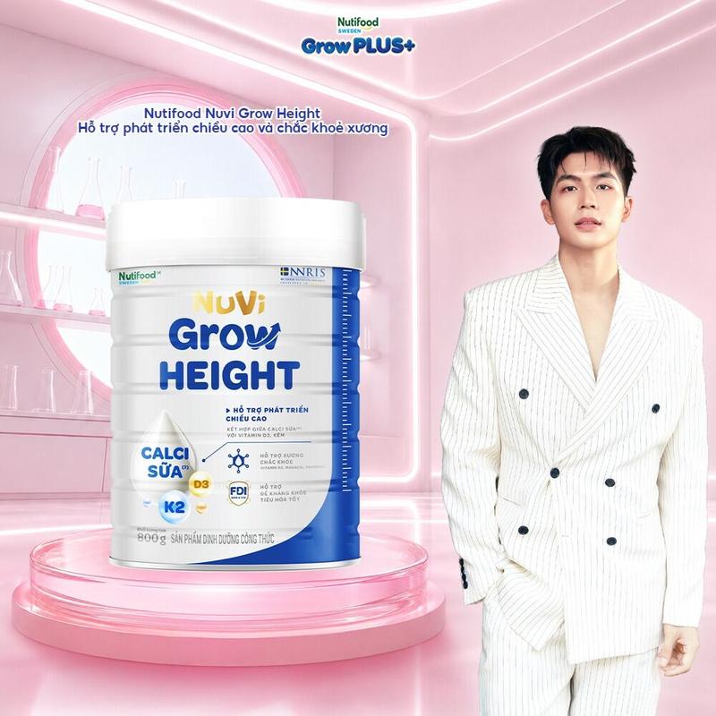 Sữa Bột Nuvi Grow Height + phát triển chiều cao Lon 800g-