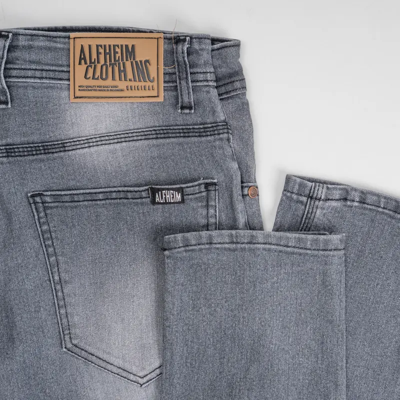 AlfheimCloth.Inc - Slim Fit Men Grey Washing Denim S, M, L, XL celana  Jeans Panjang SlimFit Stretch Slim Fit Pria Denim Men Skinny 4