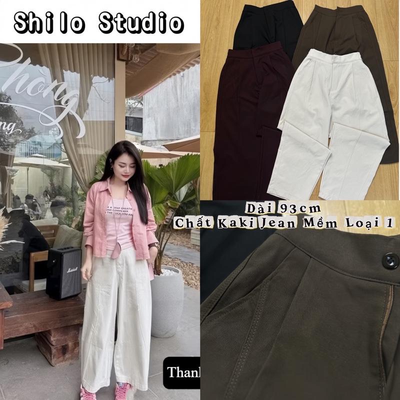 【MEGA Sale 12 12 Shilo Studio Quần Baggy Suông Jean Kaki Mềm Mại Co Giãn Nhẹ Size S - L Thời Trang Hàng Ngày 3 Màu Be Đen Đỏ Sim Phù Hợp Đi Làm Học Dạo Phố