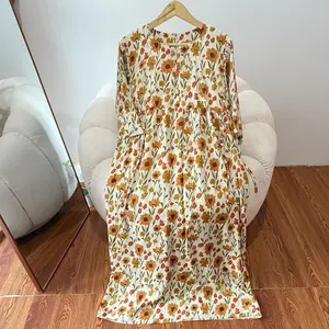 Lavina - Daster Midi Dress Lengan 3/4 Rayon Wanita Motif