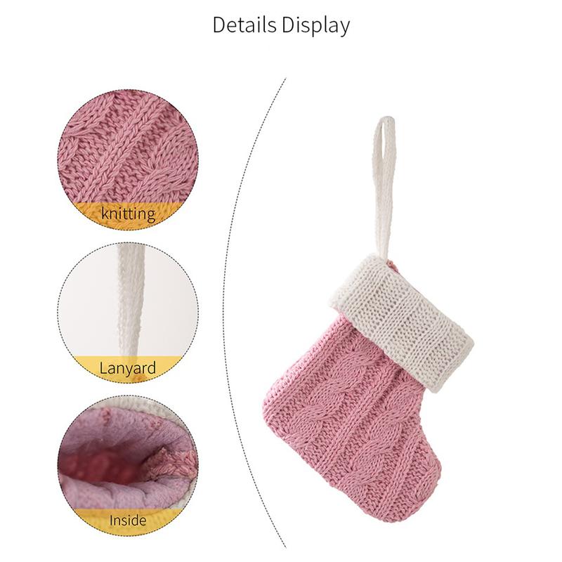 Product Introduction of Tất Dệt Kim, Đồ Trang Trí Giáng Sinh, Tất Treo Cây Thông Noel, Tất Giáng Sinh Mini, Mặt Dây Chuyền 23