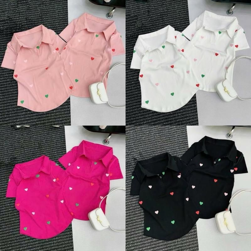 Áo bigsize 40-85kg ÁO polo IN TRÁI TIM 461- Kiểu dáng ôm vừa GỌN DÁNG -Vạt bầu-Chất vải THUN TĂM mát co giản