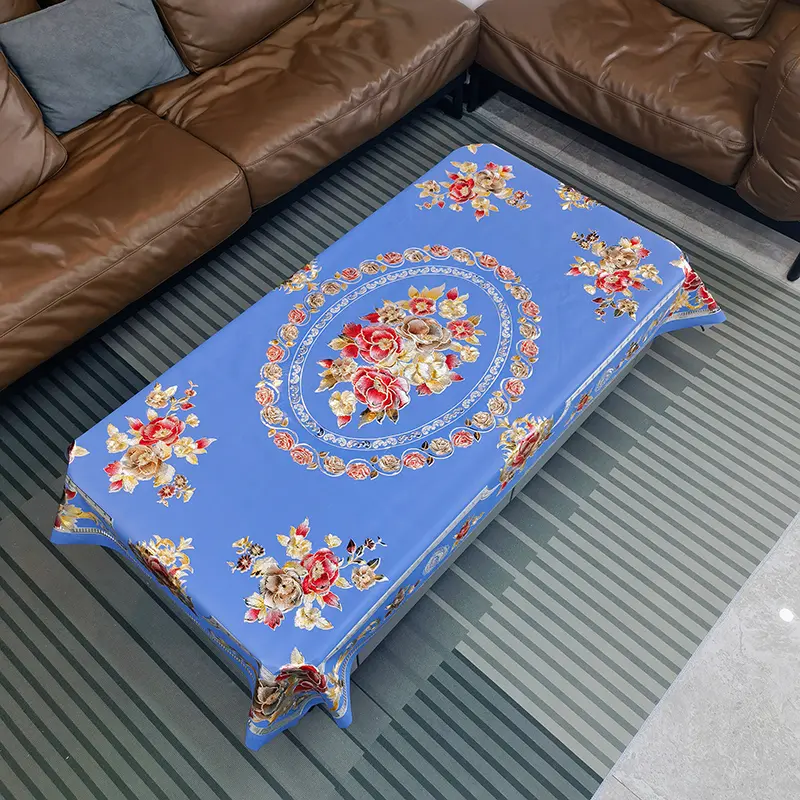 COD Loyal sque Taplak Meja 4-10 Kursi Meja R ng Makan Tamu Premium - Taplak Meja Motif Oilproof Cover Meja Table Mat Meja Persegi D201-E - Motif 1, 90CM*150CM( 4 kursi )