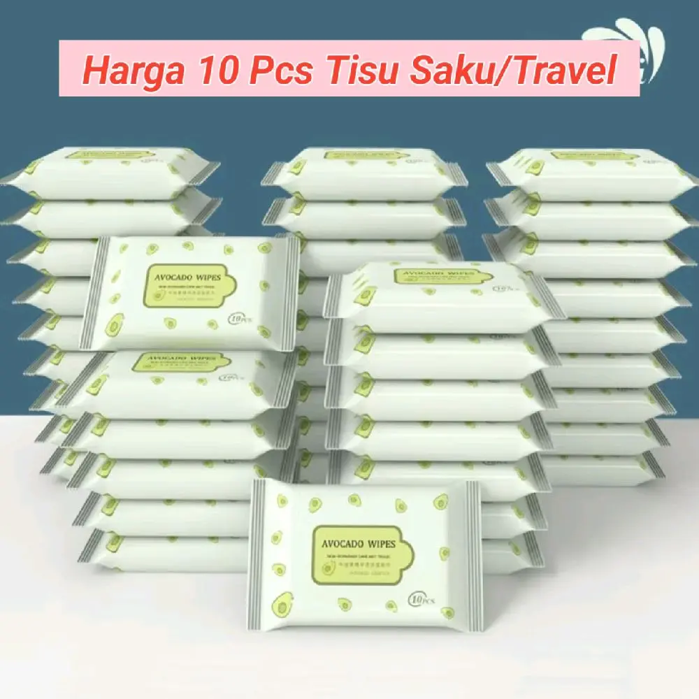 10 pcs tisu basah mini travel isi 10 lembar