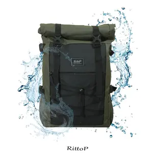 Rittop-Ransel Rittop backpack waterfroop ransel laptop pria wanita ransel kerja terlaris bestseller Hitam Sekolah