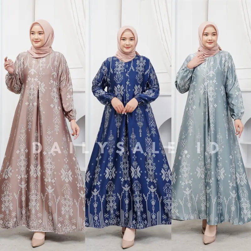 AMANDA Gamis Silk Premium busui jumbo dress kondangan motif terbaru Muslim Mewah Syari Lebaran