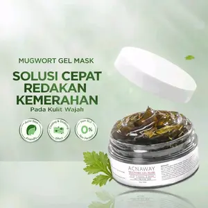 ACNAWAY Advanced Mugwort Gel Mask – Face Mask Gel Masker Wajah untuk Jerawat Sensitif, Mencerahkan & Menghaluskan With Peptides + Bakuchiol + Mugwort