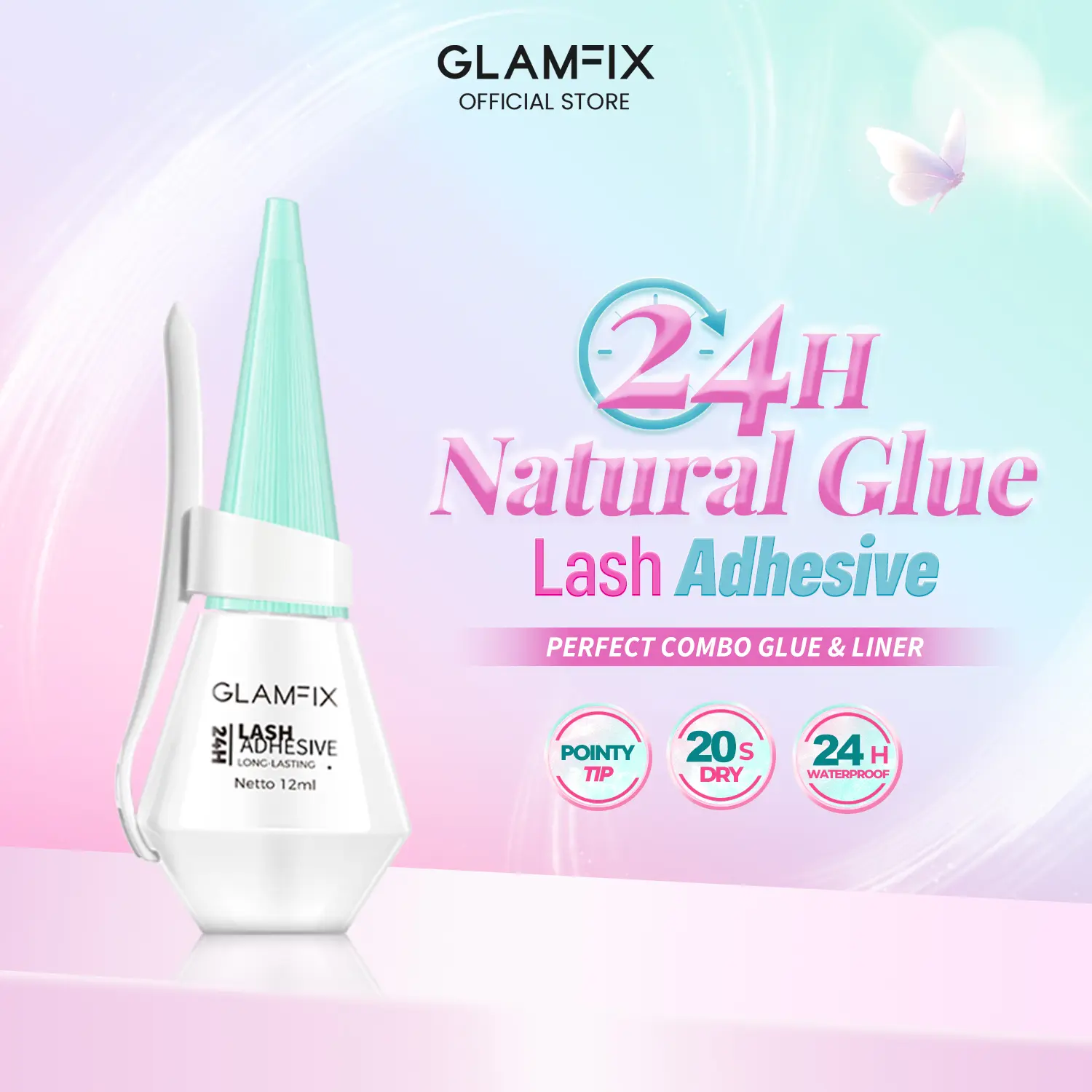 Best Seller GLAMFIX Natural Lash Adhesive Lem Bulu Mata Palsu Eyelash Extension Tahan Lama Glue Lash Alat Makeup