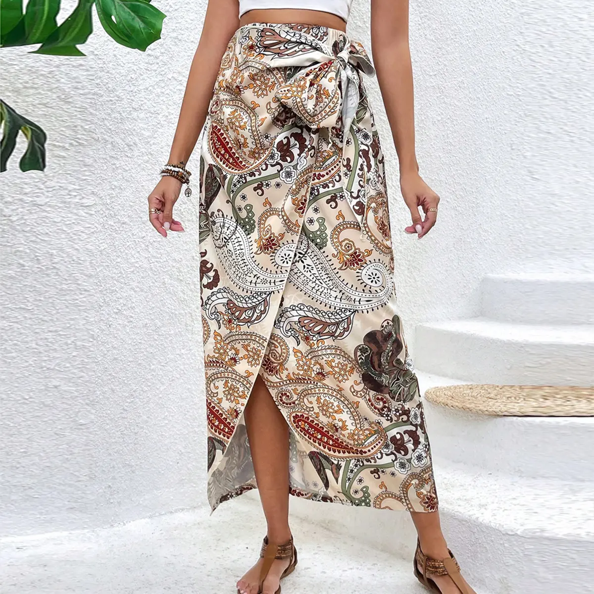 Women's Skirts Bohemian Resort Skirts Digital Print Asymmetric Skirts
