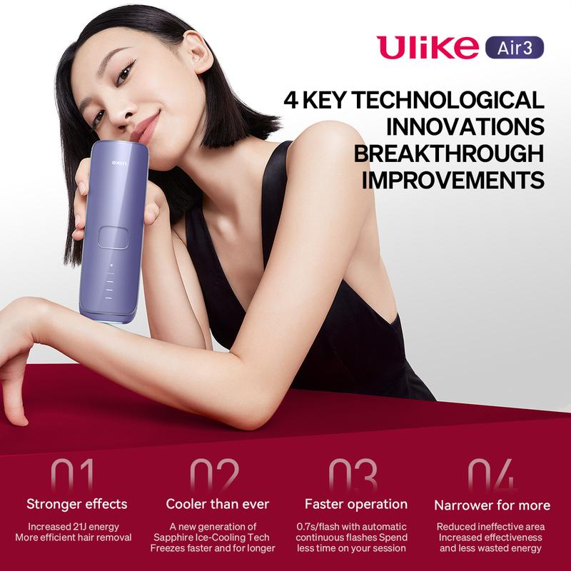 NEW Ulike Sapphire AIR 3 IPL Laser Hair Removal Purple 60W