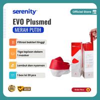 Gambar Masker EVO Plusmed Merah Putih - 4D Surgical Face Mask dari My SereHealth By Serenity Kota Tangerang 1 Tokopedia