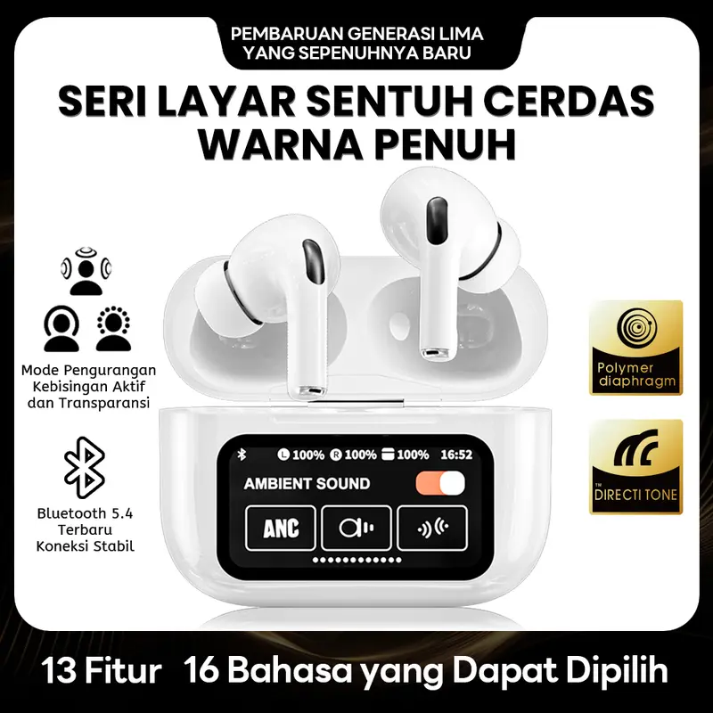 [COD]Headset  A9PRO ANC TWSABluetooth Headset Earphone Touch Screen V5.4Smart Screen Active Noise Reduction 0