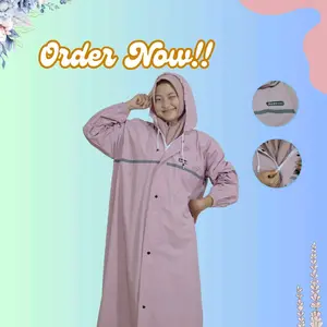 Jas Hujan AZZLLU Original Stelan Gamis Jubah Pria Dan Wanita Dewasa kekinian Bahan  025 tebal elastis awet Syari PVC Rust-Proof Raincoats