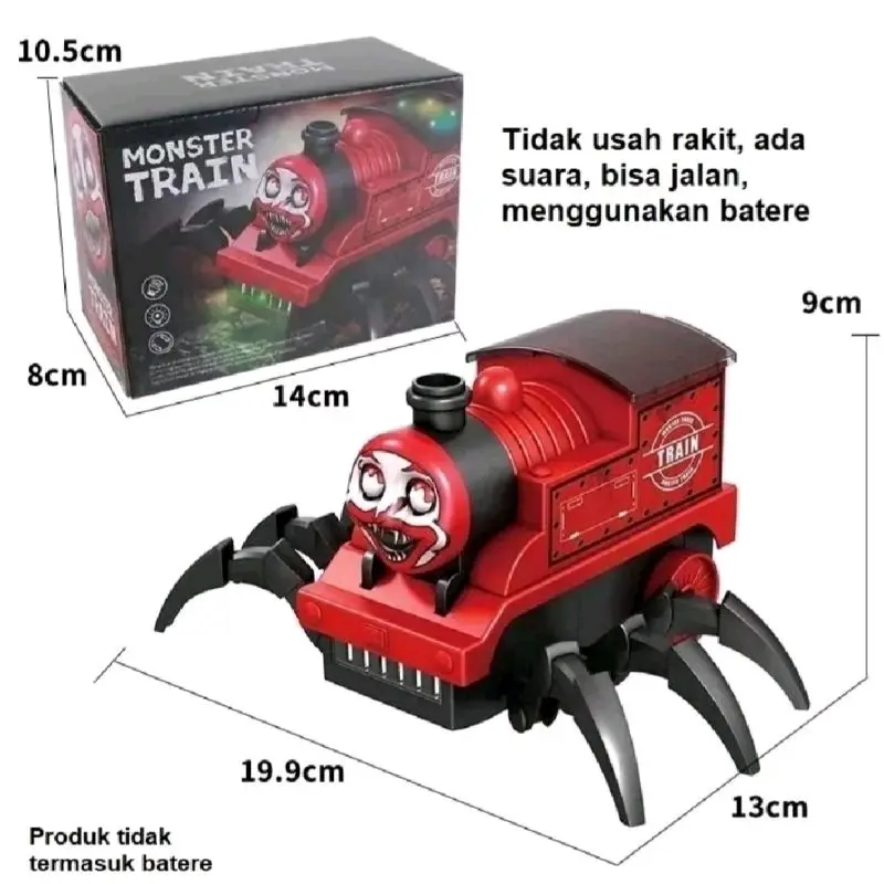 MAINAN ANAK MONSTER TRAIN KERETA LABA LABA CHOO CHOO SPlDER TRAIN MONSTER Bergerak Control