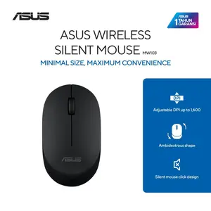ASUS Wireless Silent Mouse MW103 - Black