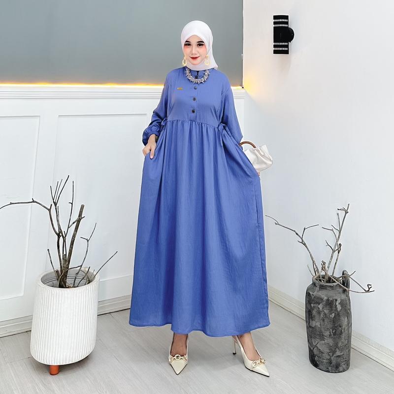 Sherila midi dress Polo linen premium busui friendly bahan adem 5