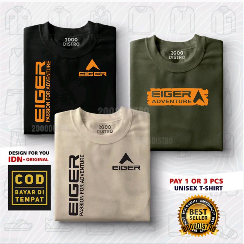 BUY 1 OR 3 PCS ( PROMO COD ) Kaos Distro Pria - Kaos Distro 100% Cotton Combed 30s Katun - Baju Oblong Distro Cowok Cewek Print EI33R Oren 0