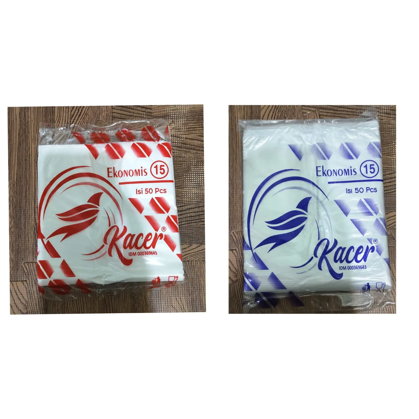 Kantong Plastik Loco Kacer Merah Bening Putih Ekonomis 15 - 50pcs