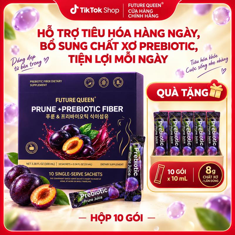 FUTURE QUEEN Prune Prebiotic Fiber Bổ Sung Chất Xơ Vị Mận 10 Gói x 10 mL