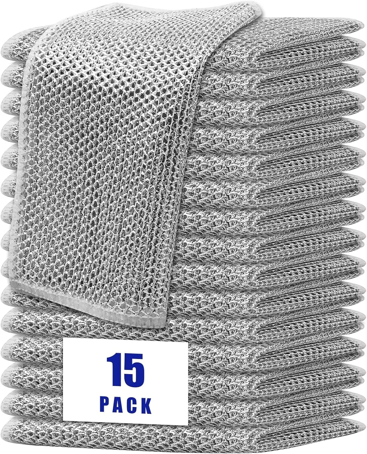 Double-sided steel wire dishwashing cloth silver wire rag replaces steel wire kitchen non-stick oil dishwashing towel metal wire scouring pad