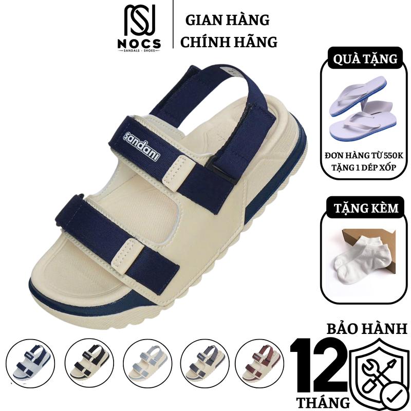 Giày Sandal Nữ SANDANI S1 NOC Dép Quai Hậu Nữ 2 Quai Ngang Kem Phối Xanh Dương Đế Phylon Nhẹ-Bền-Dễ Thương